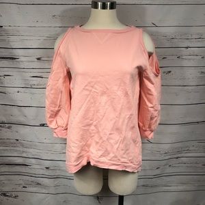 WHBM‎ Peach Cold Shoulder Sweater